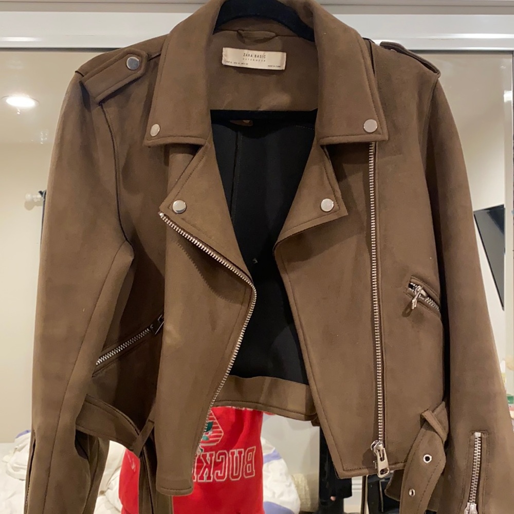 Zara cropped moto jacket